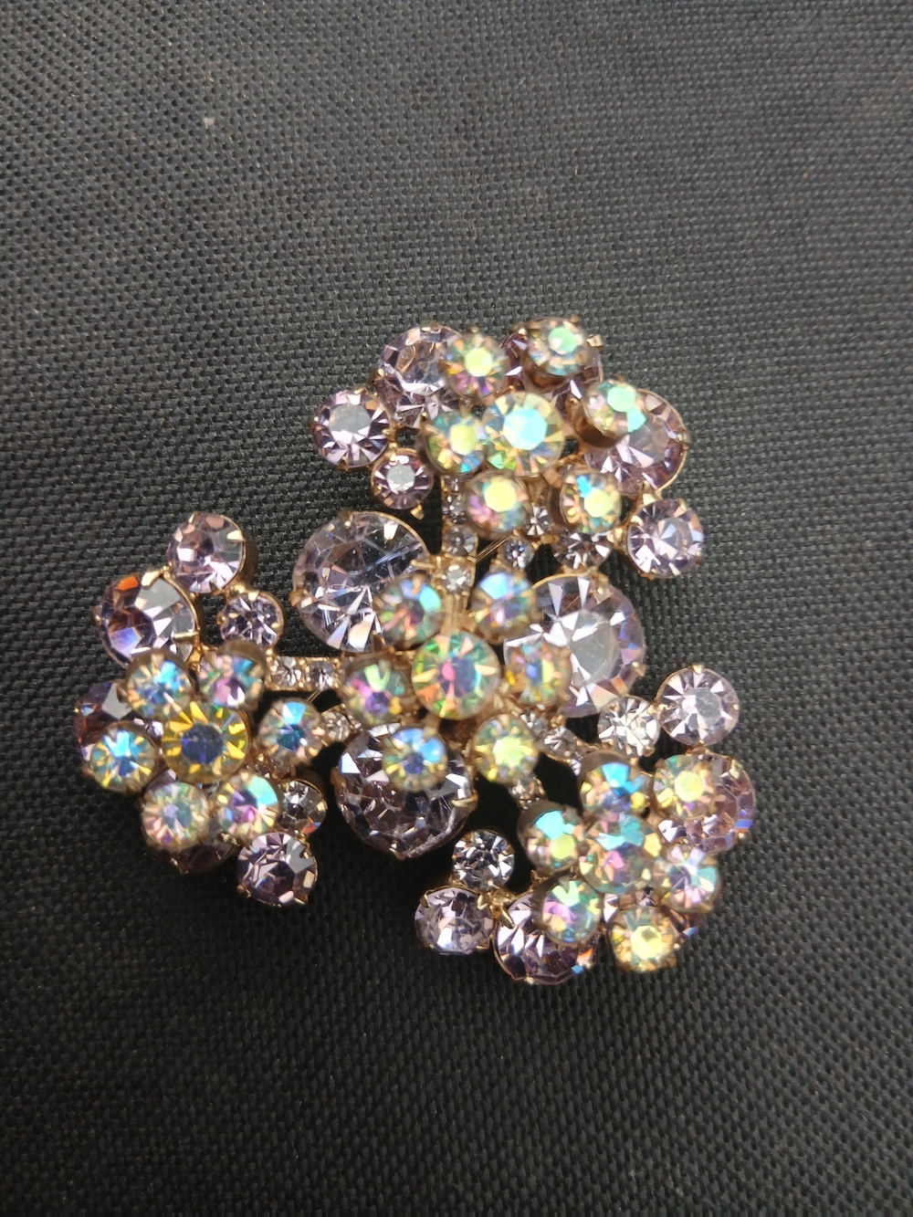 Verified Juliana Vintage AB/pink Rhinestone brooch